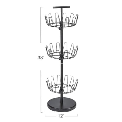 Household Essentials 3-Tier Shoe Storage Tree, Matte Black - color: Matte Black
