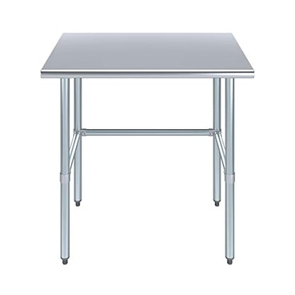 Open Base Stainless Steel Work Table with Galvanized - size: 30"x24"