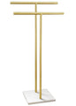 40 Inch Standing Towel Rack for Bathroom Floor Double-T Shape Bath Sheet Holder with Marble Design Base Towel Rack Freestanding Next to Tub or Shower Towel Holder Stand SUS304 Brushed Gold - color: Brushed Gold