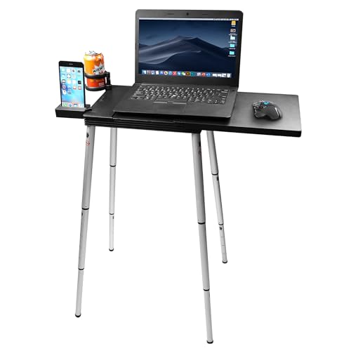 Portable Laptop Computer Desk Stand Table Foldable Compact Lightweight Adjustable Height 19-29 inches for Travel Remote Work Home Office School Debate