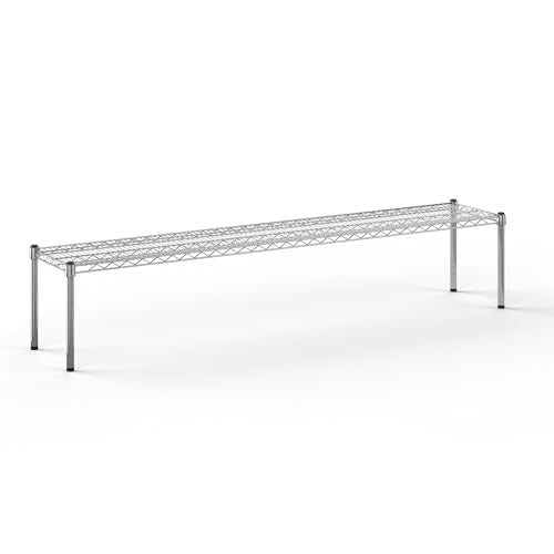14" Deep x 72" Wide x 14" Height Wire Shelving Kit | 1-Tier | NSF Commercial Storage Rack Unit - size: 14" Deep x 72" Wide