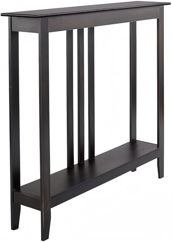 The Lakeside Collection Slim Space Saving Accent Table 36" W x 7" D x 32" H - Antique Black - color: Antiqued Black