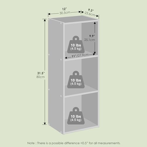 Frei 3-Tier Bookcase, Bookshelf, Toolless Assembly, for Home Office, Living Room, Bedroom, Black Oak - color: Black Oak, size: 9.3 (D) x 12 (W) x 31.5 (H) Inches