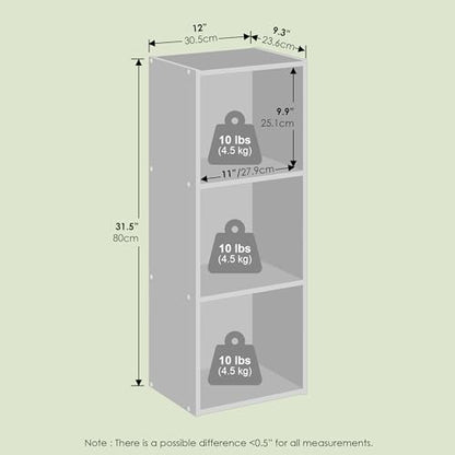 Frei 3-Tier Bookcase, Bookshelf, Toolless Assembly, for Home Office, Living Room, Bedroom, Black Oak - color: Black Oak, size: 9.3 (D) x 12 (W) x 31.5 (H) Inches