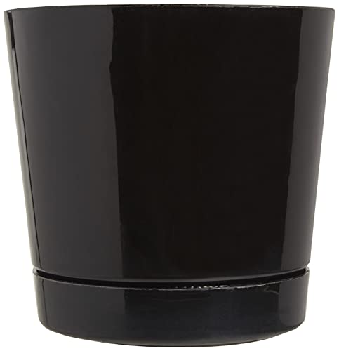 Novelty Majestic Full Depth Round Cylinder Pot, Glossy Black, 8-Inch (10088) (Pack of 2) - color: Black, size: 8 Inch (Pack of 2)