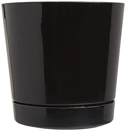 Novelty Majestic Full Depth Round Cylinder Pot, Glossy Black, 8-Inch (10088) (Pack of 2) - color: Black, size: 8 Inch (Pack of 2)
