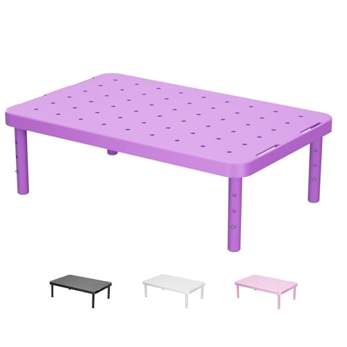 WALI Computer Monitor Stand for Desk, Adjustable Laptop Riser, Desk Monitor Stand Underneath Storage for Office, Home, School Supplies (PTT001-V), 1 Pack, Violet - color: Violet, size: 14.6"L * 9.3"W
