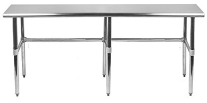 24 in. x 84 in. Open Base Stainless Steel Work Table | Residential & Commercial | Food Prep | Heavy Duty Utility Work Station | NSF - size: 84 in. Length x 24 in. Width
