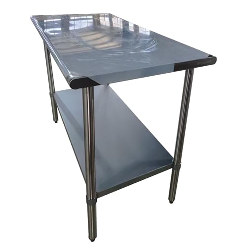 Stainless Steel Table for Prep & Work, 24x70 Inches, Metal Commercial Heavy Duty Table with Adjustable Under Shelf for Restaurant, Home and Hotel - size: 24x70in