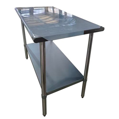 Stainless Steel Table for Prep & Work, 24x70 Inches, Metal Commercial Heavy Duty Table with Adjustable Under Shelf for Restaurant, Home and Hotel - size: 24x70in