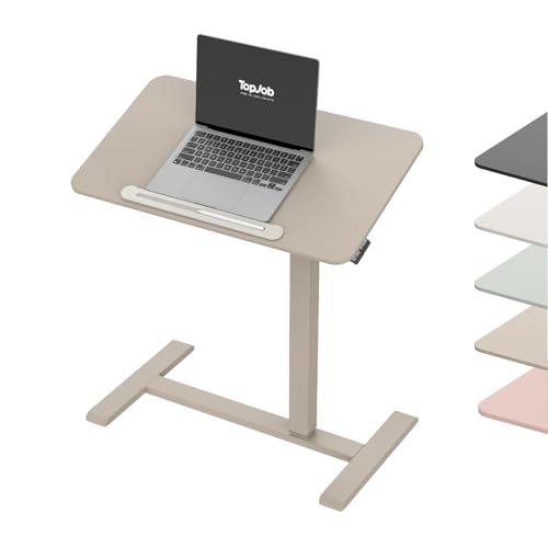 TopJob AnyDesk Nest Pro Sit Standing Desk, Portable Folding Stand Desk with Hidden Wheels, Computer Workstations, Home Use, Couch Side Table, Bedside Table, Kitchen Prep Table, Cordless (Sand) - color: Sand
