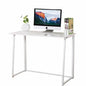 Folding Small Desk - Versatile Laptop Study Writing Table - White - Space-Saving Design - Perfect for Home Office