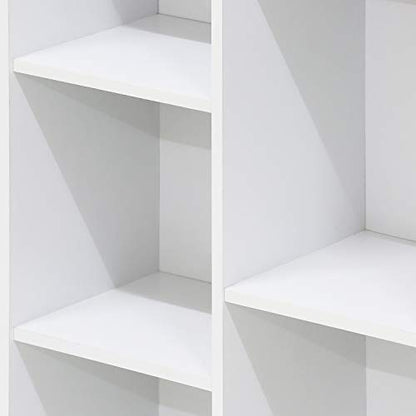 Furinno LUDER Book Shelf, 7-Cube Bookshelf, Bookcase with Open Shelves, 9.4 x 19.5 x 41.7, Easy Assembly, for Living Room, Bedroom, Home Office, White - color: White, size: 7-Cube