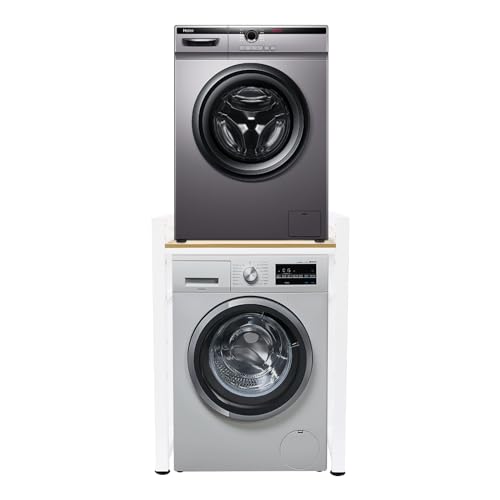 Over Washer and Dryer Shelves,Dryer Storage Shelf,Laundry Room Storage and Organizer Standing Shelf,Height Adjustable Laundry Room Shelves, Load-Bearing Capacity 418.9 lbs (Light Walnut) - color: Light Walnut