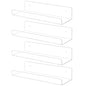 TONICE 4 Pack Acrylic Shelves for Wall 6in Floating Shelf Wall Mounted Set for Room, Bedroom, Bathroom, Kitchen, Living Room, Office Book Shelf Storage Decor