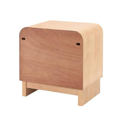 Christopher Knight Home Louisa Modern Nightstand with Open Shelf & Drawer, Wooden Small Night Stand, Bedside Table/End Table for Bedroom/Living Room, Storage Cabinet with Curved Design, Natural
