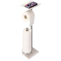 Toilet Paper Holder with Tray at The Top, Sturdy Marble Base No Wobby, Holding Extra 3 Toilet Paper Rolls As Spare Use, Freestanding No Drilling (Brushed Nickel) - color: Brushed Nickel