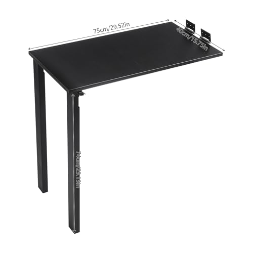Folding Dining Table, Wall Mounted Folding Table with Support Legs, 29.52 x 15.75 x 29.13 Inch Sturdy Kitchen Desk, Wooden Desk for Small Space Bedroom Living Room Study Room Lounge Office (Black) - color: Black