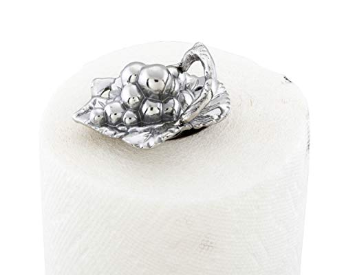 Arthur Court Aluminum Grape Pattern Decorative Countertop Paper Towel Holder Metal 13 inch Standing Tall - size: 13 inches