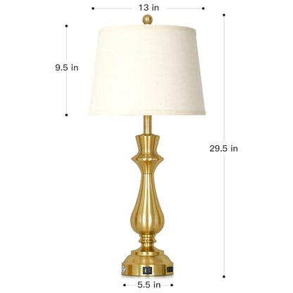 Touch Lamps for Night Stands Set of 2-29.5" Tall Bedside Lamp with USB C+A, 3 Way Dimmable Bedroom Lamps, Gold Metal Table Lamps for Living Room - color: Gold