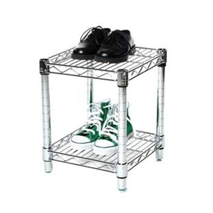 Shelving Inc. 12" d x 12" w Chrome Wire Shelving with 2 Tier Shelves, Weight Capacity 800lbs Per Shelf - size: 12" d x 12" w x 14" h