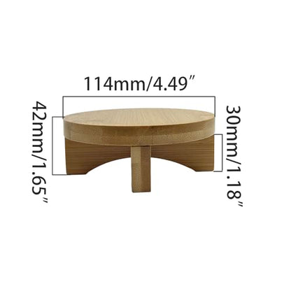 Short Round Wooden Plant Stand Indoor Desktop Flower Pedestal Stand Wood Decor Risers for Small Plants Display(4.5 Inch)