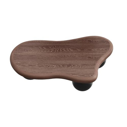 40” Cloud Coffee Table with 3 Ball Legs, Modern Irregular Center Table for Living Room, Low Cute Small MDF Tea Table for Bedroom, Space Apartment-Walnut Black - color: Cloud -40"walnut Black