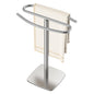 RUACQ Hand Towel Holder for Bathroom,12 inch S-Shape Towel Holder Stand, Stainless Steel and Aluminium Standing Towel Rack for Kitchen Vanity Countertop (Brushed Nickel) - color: Silver