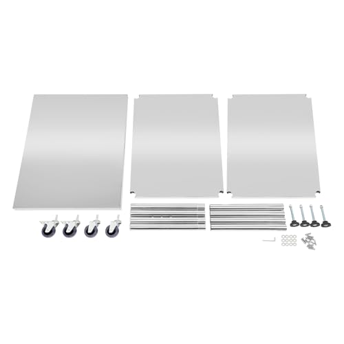 24x30x35in 3-Tier Stainless Steel Work Table with Casters & Foot Pads, Adjustable Shelves, 540 lbs Load Capacity, Heavy Duty Rolling Utility Cart for Garage, Kitchen, Hospital, Office, Commercial Use - size: 24 X 30 X 35 Inches