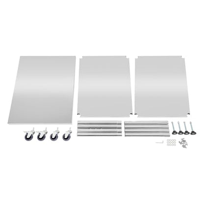 24x30x35in 3-Tier Stainless Steel Work Table with Casters & Foot Pads, Adjustable Shelves, 540 lbs Load Capacity, Heavy Duty Rolling Utility Cart for Garage, Kitchen, Hospital, Office, Commercial Use - size: 24 X 30 X 35 Inches