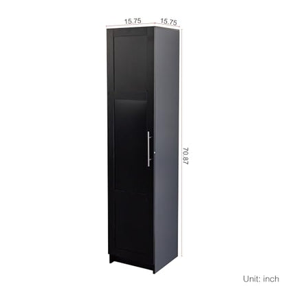 Slim Tall Storage Cabinet,Pantry Cabinet with Doors Shelves Small Space for Kitchen Living Room Bathroom, Black - color: 01 Black