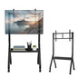 Smart Board Stand with 4 Lockable Wheels, 42-75" Height Adjustable Mobile Stand, Floor Wheeled TV Cart Rack Supports Up to 210lbs Rolling TVs Bracket with Laptop Shelf for Office/Classroom/HOM