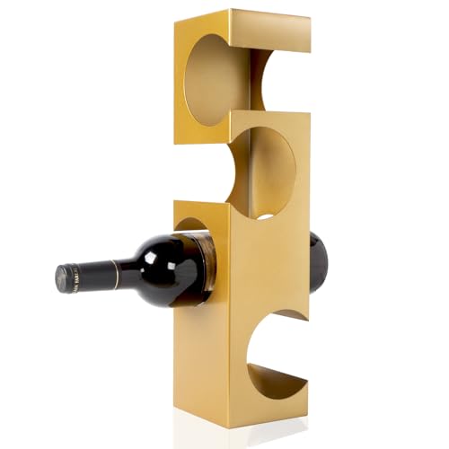 Wine Rack Countertop, Freestanding Creativity Modern Small Wine Holder, Tabletop Wine Stand for Kitchen Wine Bar Inside Cabinet, Pantry Decor-4 Bottle