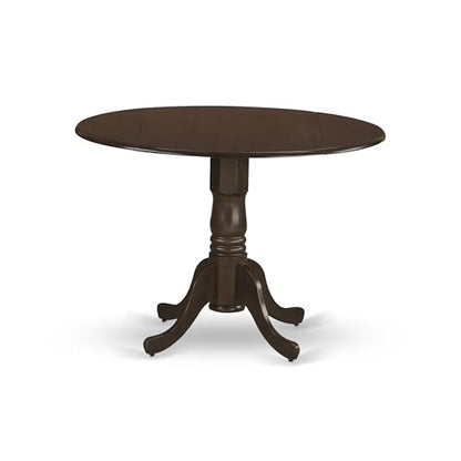 East West Furniture DLT-ESP-TP Dublin Modern Kitchen Table - a Round Dining Table Top with Dropleaf & Pedestal Base, 42x42 Inch, Espresso - color: Dlt-esp-tp