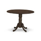 East West Furniture DLT-ESP-TP Dublin Modern Kitchen Table - a Round Dining Table Top with Dropleaf & Pedestal Base, 42x42 Inch, Espresso - color: Dlt-esp-tp