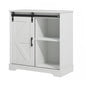 Panana Sliding Barn Door Buffet Sideboard Storage Cabinet Coffee Bar Kitchen Farmhouse Style (White) - color: White