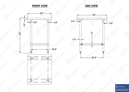 30 in. x 24 in. Open Base Stainless Steel Work Table | Residential & Commercial | Food Prep | Heavy Duty Utility Work Station | NSF - size: 24 in. Length x 30 in. Width
