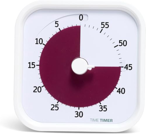 Time Timer Home MOD — 60 Minute Kids Visual Timer Home Edition — for Homeschool Supplies Study Tool,Timer_for Kids Desk,Office Desk and Meetings with Silent Operation (Cotton Ball White) (Pack of 10) - color: White Cotton Ball, size: 3.47 Inch (Pack of 10