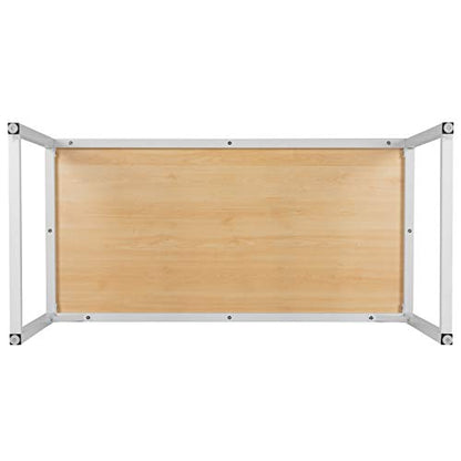 Flash Furniture Tiverton Industrial Modern Desk - Commercial Grade Office Computer Desk and Home Office Desk - 47" Long (Maple/White) - color: White, size: 47 Inch