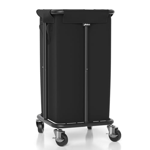 Hodonas Laundry Basket with Wheels, Rolling Laundry Hamper, 30 Gal.(115L), Removable and Machine Washable Liner, Steel Frame, Tall Laundry Cart for Laundry Room, Bedroom, Bathroom, Dorm Storage -Black - color: Black