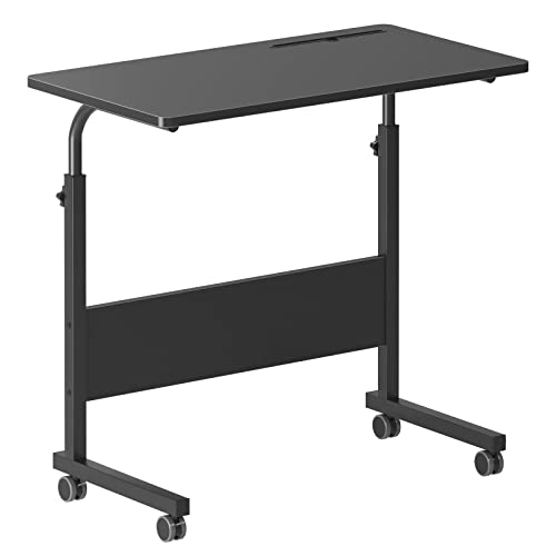 DlandHome Side Table 31.4 Inches w/Tablet Slot & Wheels Adjustable C Table Movable Portable Computer Stand for Bed Sofa, Black 05#3-80B - color: Black, size: 31.5 Inch