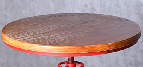 Topower Industrial Bar Table 38.58-48.43" Adjustable Pub Table Kitchen Dining Coffee Bistro Table Antique Red - color: Antique Red