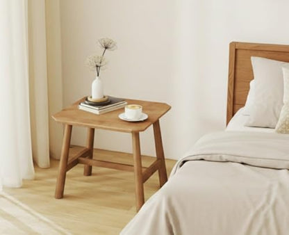 CIMOTA Solid Wood Side Table Modern Small Square End Table for Living Room Farmhouse Narrow Nightstand for Small Spaces/Bedroom/Office, Natural Finish - color: Natrual