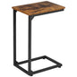 AMHANCIBLE C Shaped End Table, Slide Under Couch Table for Sofa, TV Tray Snack Table, Small Side Table for Small Space, Living Room, Brown HET02CBR1 - color: Rustic Brown