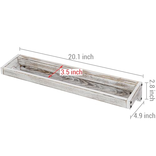MyGift Set of 4 Shabby White Washed Solid Wood Hanging Shoe Storage Organizer Racks, Wall Mounted Space Saving Footwear Holder for Closet, Mudroom, Entryway, Holds 8 Pairs - color: Whitewashed