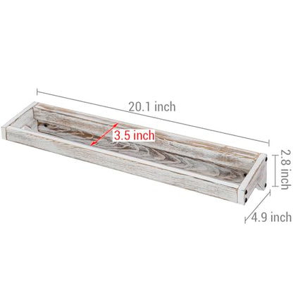 MyGift Set of 4 Shabby White Washed Solid Wood Hanging Shoe Storage Organizer Racks, Wall Mounted Space Saving Footwear Holder for Closet, Mudroom, Entryway, Holds 8 Pairs - color: Whitewashed