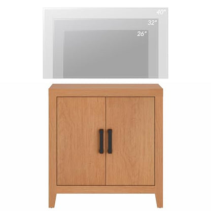 WAMPAT Farmhouse Wood TV Stand with Storage Cabinet for TVs up to 50 Inch, 31.5" Entertainment Center, Media Console Table for Living Room, Dining Room & Entryway, Mocha - color: Mocha