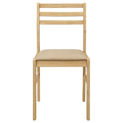Coaster Home Furnishings 3-Piece Round Wood Dining Room Set Drop Leaf Extension Table Ladder Back Side Chairs Upholstered Seat Cushions Beige and Natural 130006