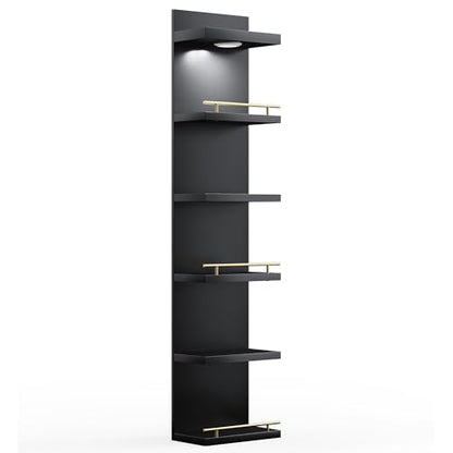 REIBII 6 Tier Wall Shelf Unit, Black Lack Shelf, Vanity Floating Shelves with LED Light, Versatile Floating Shelves for Bedroom, Living Room, Office - color: Black, size: 6 Tier (1-Pack)