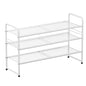 SUFAUY 3-Tier Mesh Shoe Rack, Closet Metal 33" Wide Shoe Shelf Heavy Duty, White - color: White, size: 3 Tier